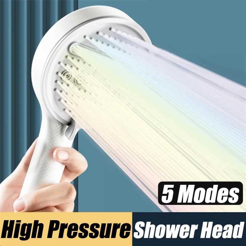 5 Modes Adjustable High Pressure Shower Water Saving High Quality Showers with Hose Base Bathro Accessories Y251103