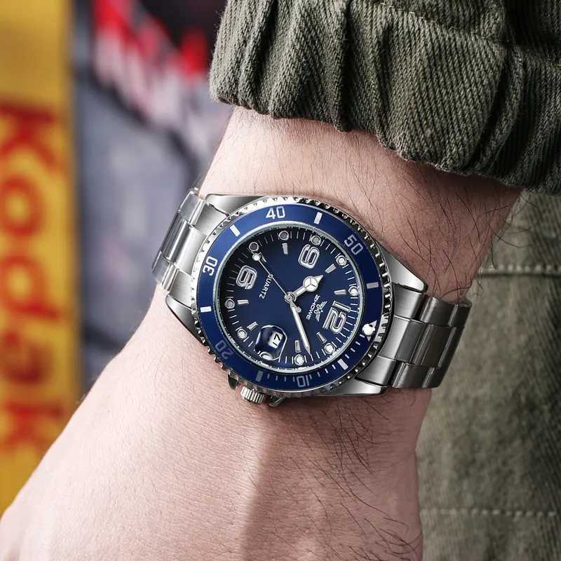 New Fashion Stainless Steel men quartz wristwatches Gold Sliver Luxury Brand Top Quality Men Quartz Watch Relogiowithout boxW251104