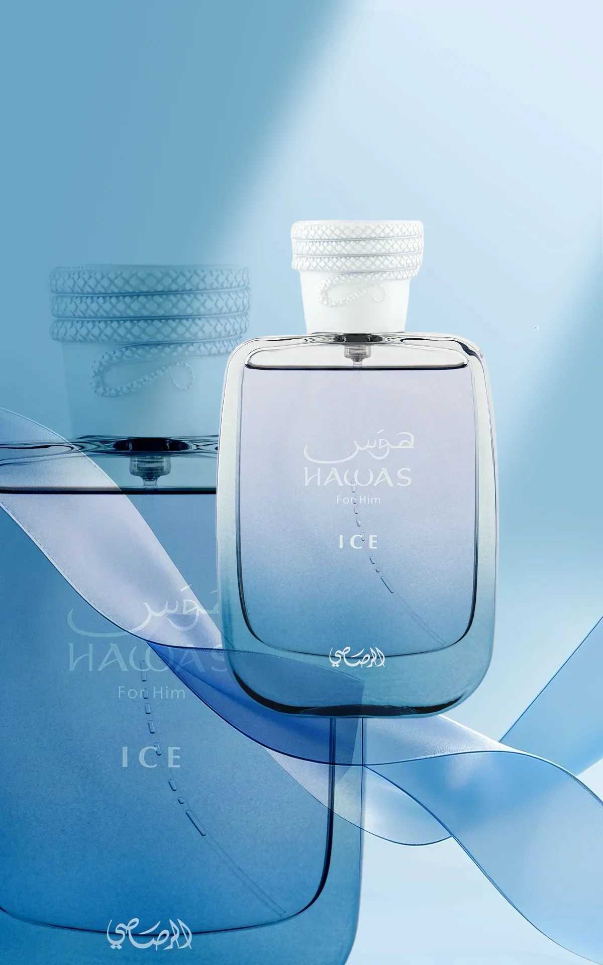 Rasasi Hawas Ice Eau De Parfum 34oz 100ml Fresh Aquatic Citrus Unisex Perfume Gift for Halloween Christmas ThanksgivingXJ251103