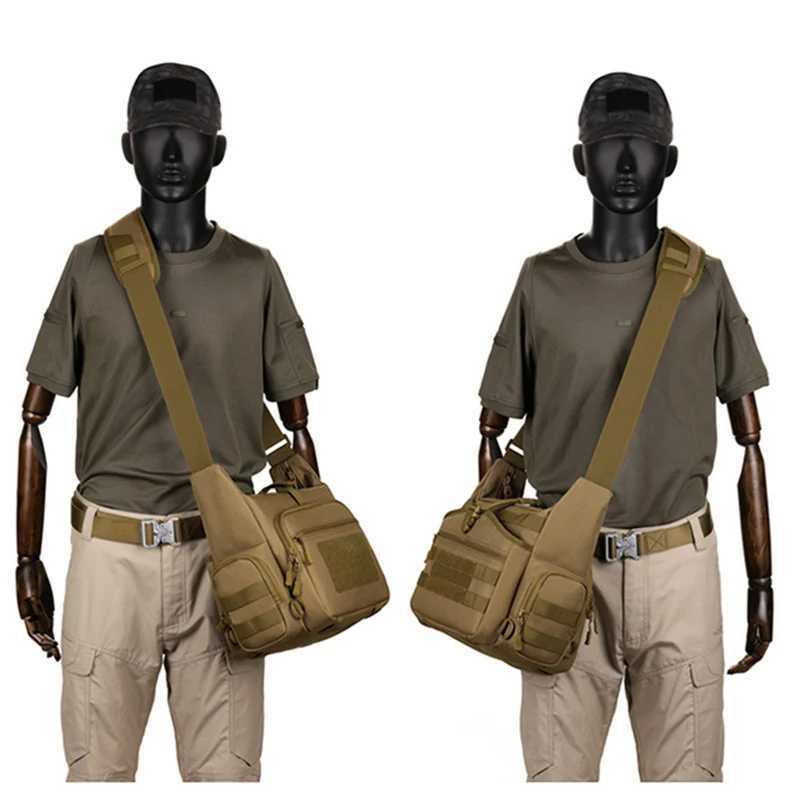 Tactical Sling Bag Military Mens A4 Document Molle Messenger Crosscody Bags Laptop Shoulder 15.6 inch Daily BagC250407