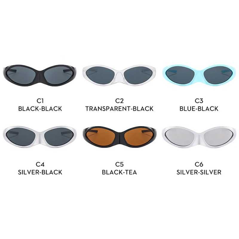 Sunglasses Y2K Wrap Around Sport Sunglasses for Men Women Vintage Punk Sun Glasses Oval Fashion Trendy Sport Shades UV400 Eyeglasses