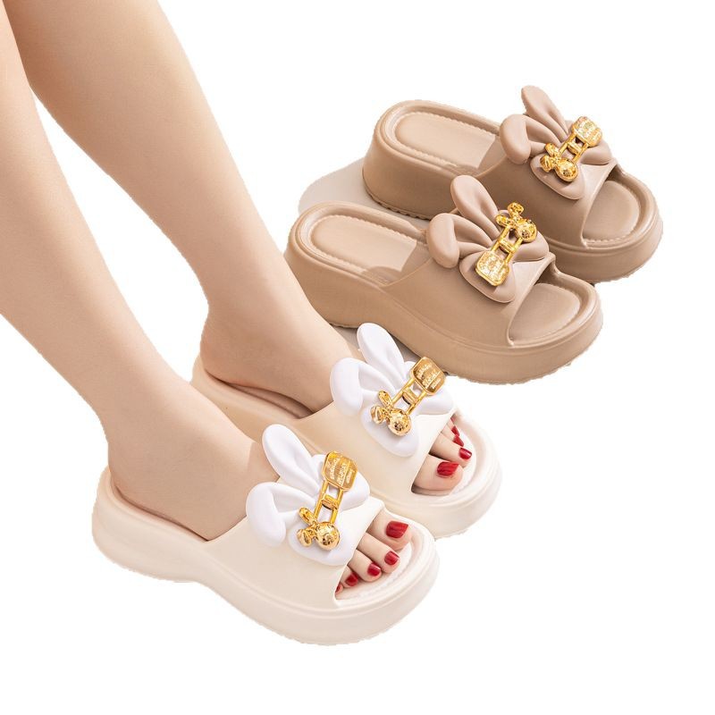 Free shipping 2025 slippers women trendy fashion rabbit lightweight beach outdoor indoor slippers casual shoes