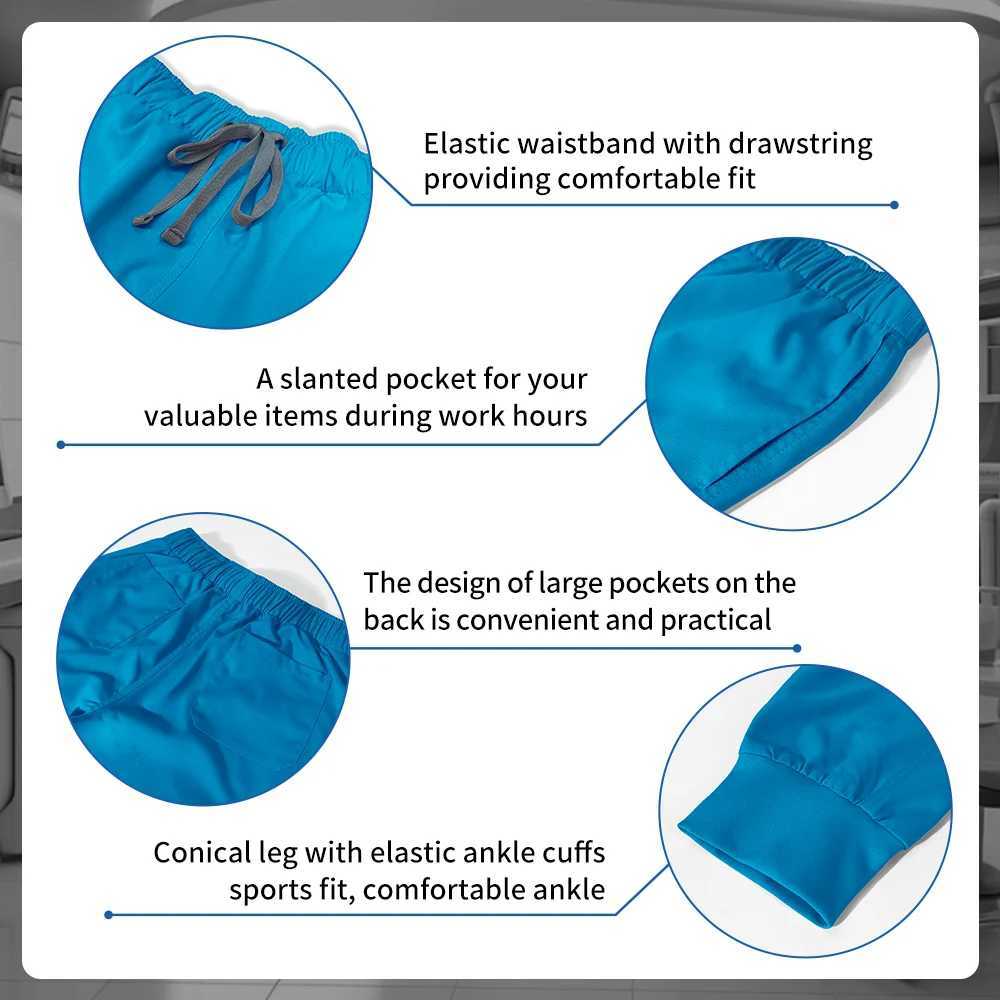 Stretchable Nurse Uniform Anti Wrinkle Long Sleeve Tops Jogger Pants Set Hospital Doctor Work Clothes Medical Workwear J251103