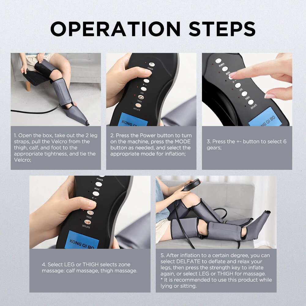 Thighs Calf Foot Massager Full Leg Airbag 3-Level Air Compression Health Care Relax