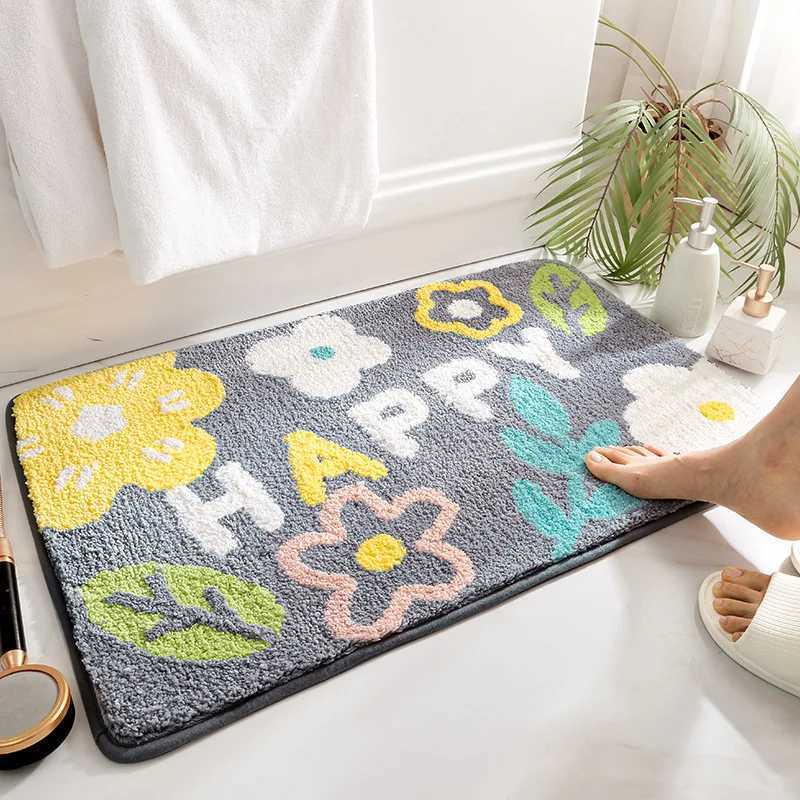 VIKAMA Cute Bathroom And Toilet Door Bedroom Bedside Water-Absorbent Anti-Slip Imitation Cashmere Floor Mat Soft Home Decor C251103