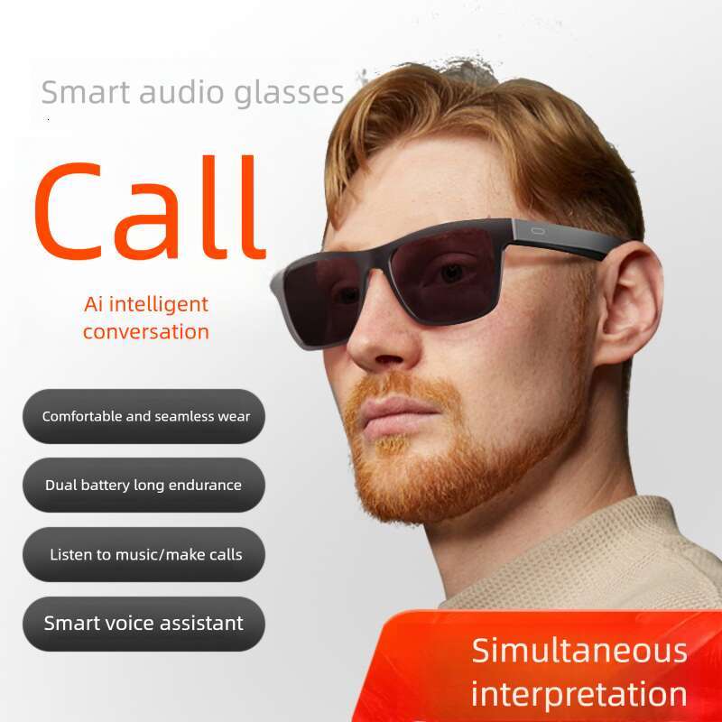 Famous Brand Outdoor Sports AI Smart Translation Fashion Driving Square Frame Sunglasses Bluetooth Glasses