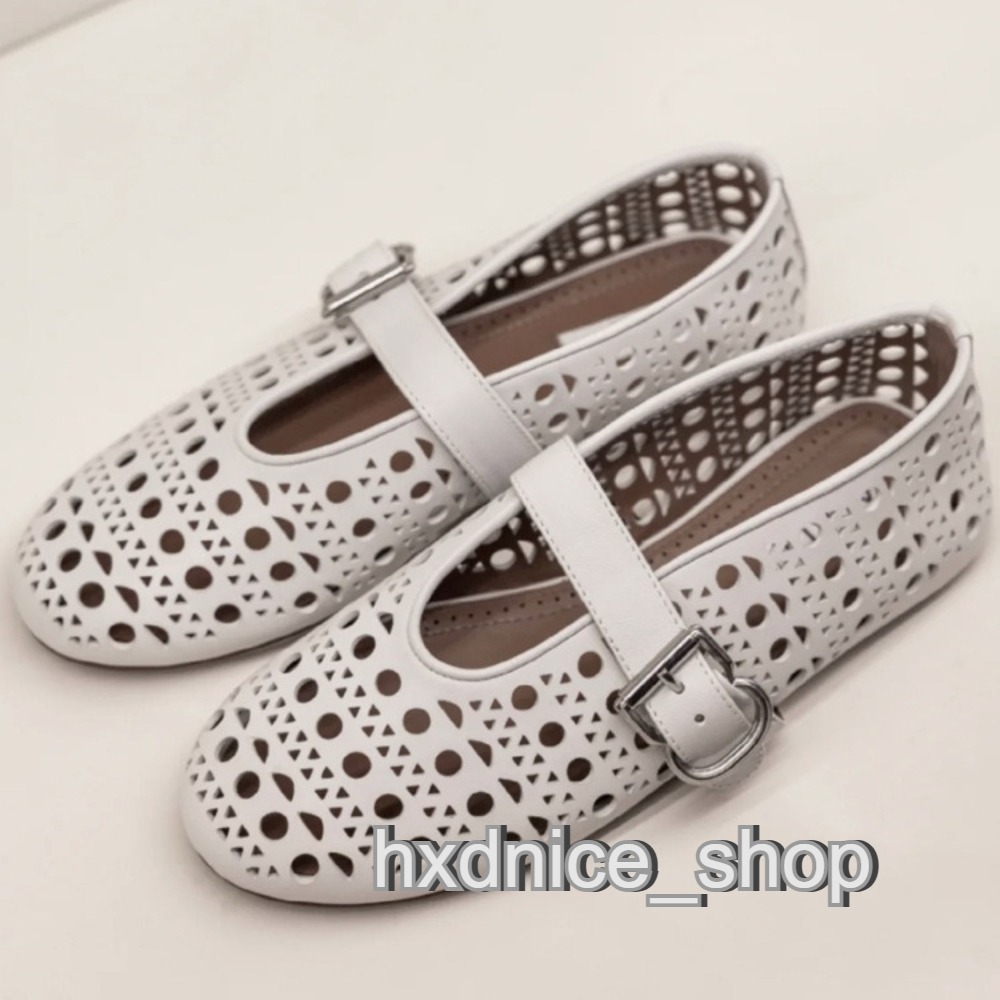 designer women ballet flats dress loafers womens Spring summer shallow mouth one-line buckle strap hollow round toe ballerina heels wedding shoes