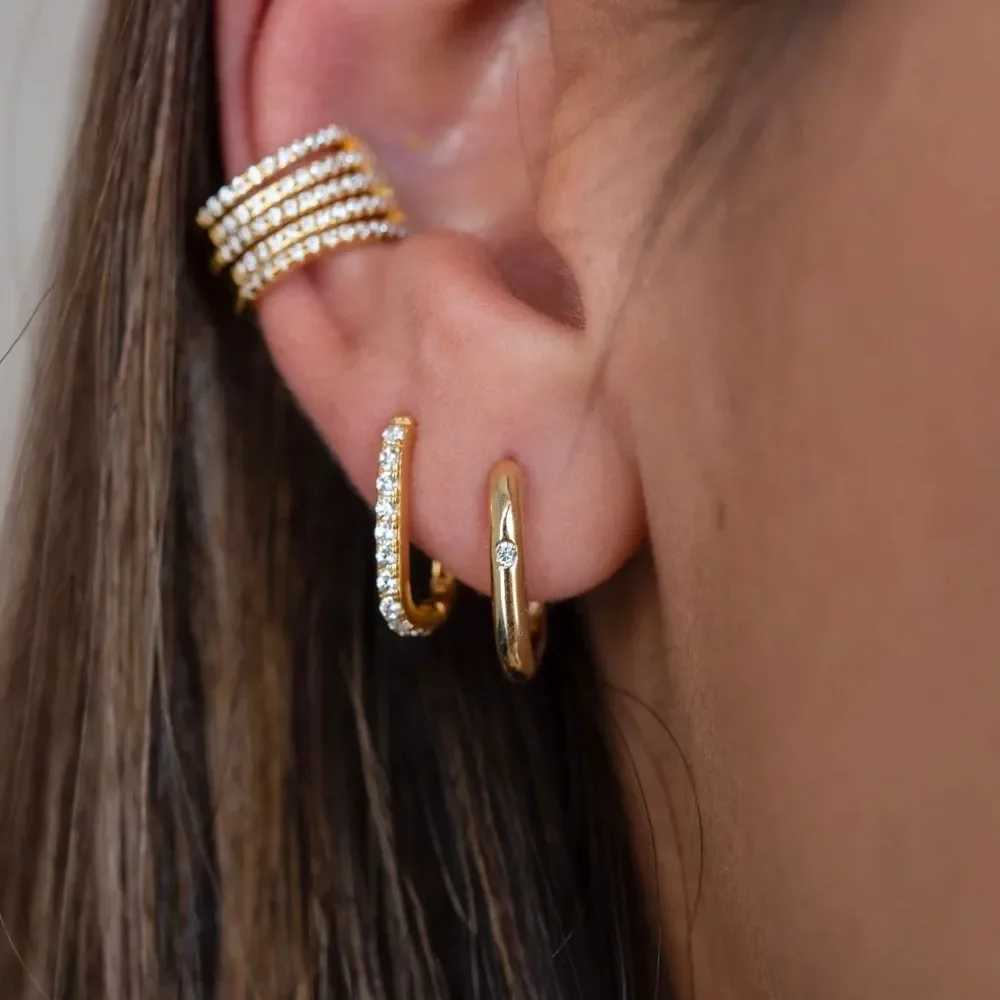 Mariasz Minimalist 13Pairs Dainty UShaped Stainless Steel Hoop Earrings for Women Gold Color with CZ Huggie Hoops Jewelry C251103