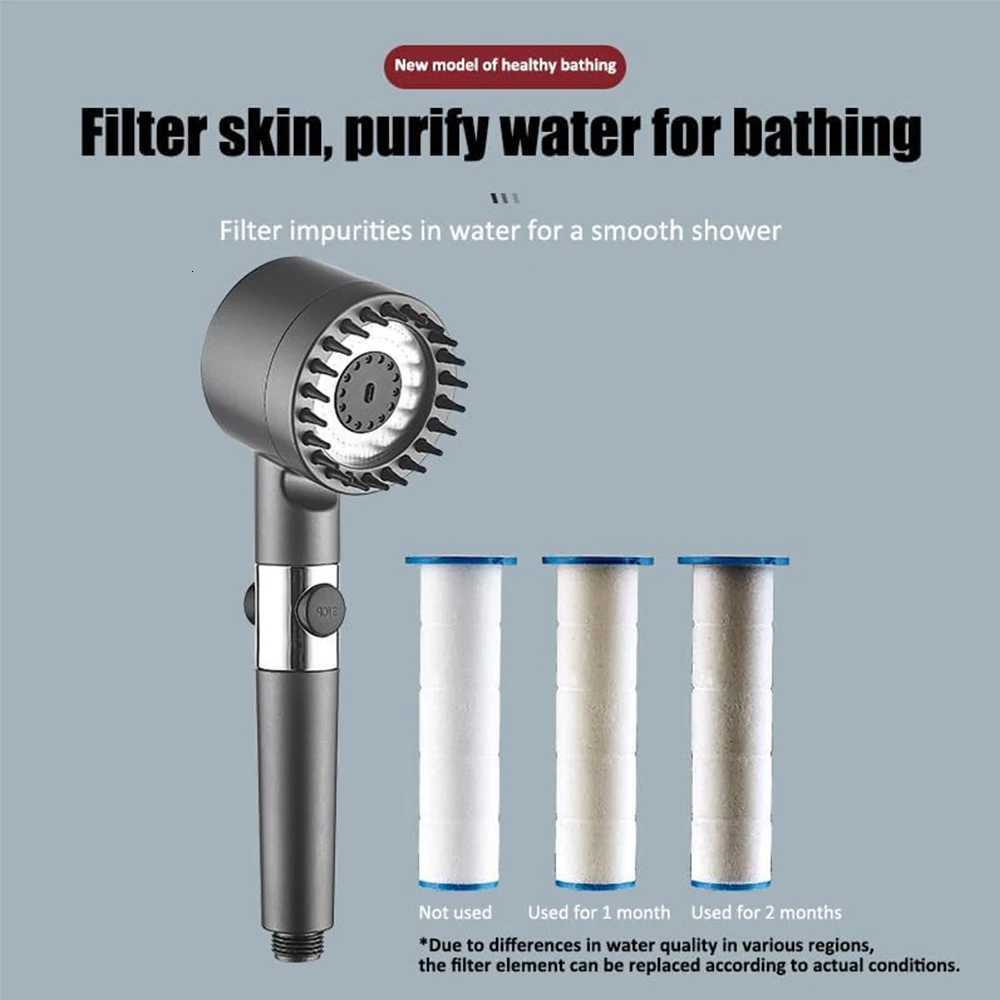 4 Modes One-click Stop Water Saving High Pressure Handheld Shower Massage Shower with B Cotton Filters for Bathro Y251103