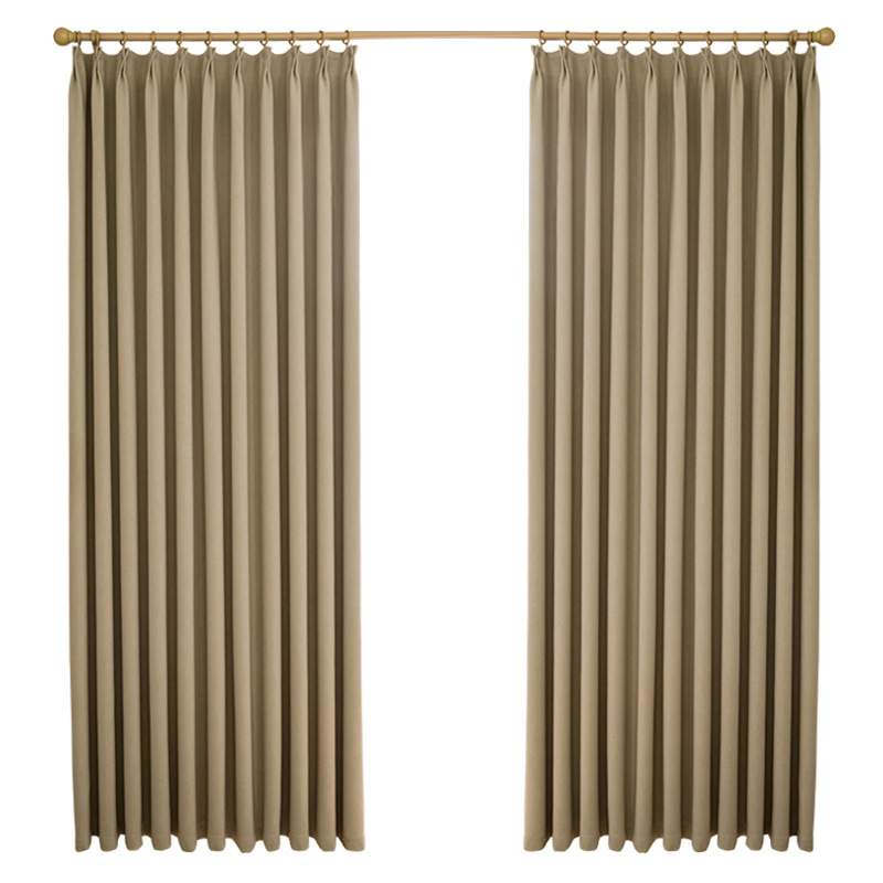 T0399 solid color thick double-sided Paris linen curtain fabric wholesale living room bedroom sound insulation noise reduction blackout custom curtain