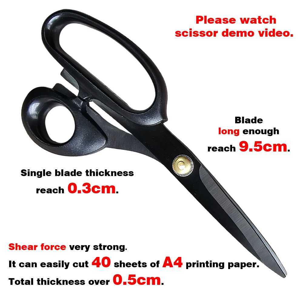 Jincraftsman 8.5-inch black titanium left-handed ergonomic handmade fabric sewing workstation cuttingXJ250403