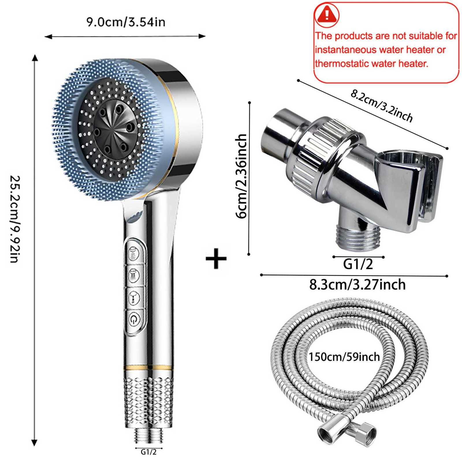 High Pressure Shower New 4 Modes Shower OneKey Stop Water Massage Shower With Filter Element Bathro Accessories Y251103