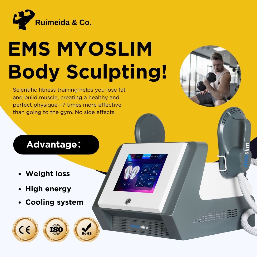 Non-Invasive Body Sculpting Fat Burning Machine With EMS and RF MYOSLIM 6500W For Women Weight Loss and Men Body Contouring Treatment