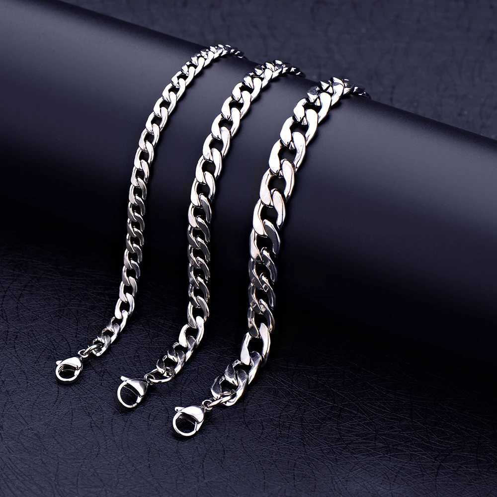 Hot selling 6/8/10MM stainless steel Cuban chain bracelet fashionable hip-hop rock style mens chain bracelet party gift jewelry Y250329