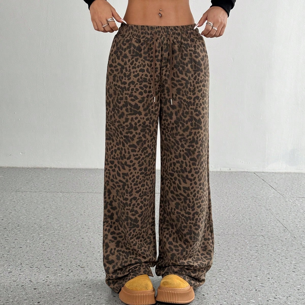 Elegant High-Waisted Leopard Print Jeggings by US Designers Featuring Stretchy Material Ideal for Everyday Wear | Inclusive Fit: Small through Extra L