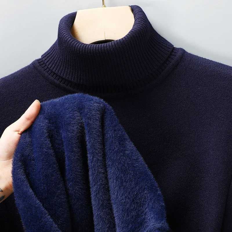 Mens Slim Fit Long Sleeve Turtleneck Sweater Anti-Pilling High Quality Knitted Solid Color Pullover Trendy Mens ClothingT251103