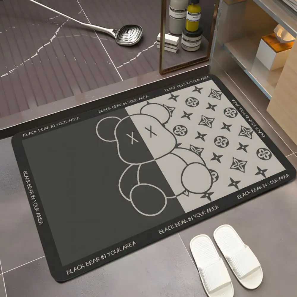 luxery VIKAMA Non-Washable Diatomite Water-Absorbent Floor Mats Bear Non-Slip Quick-Dry Bathroom Small Carpet designer C251103