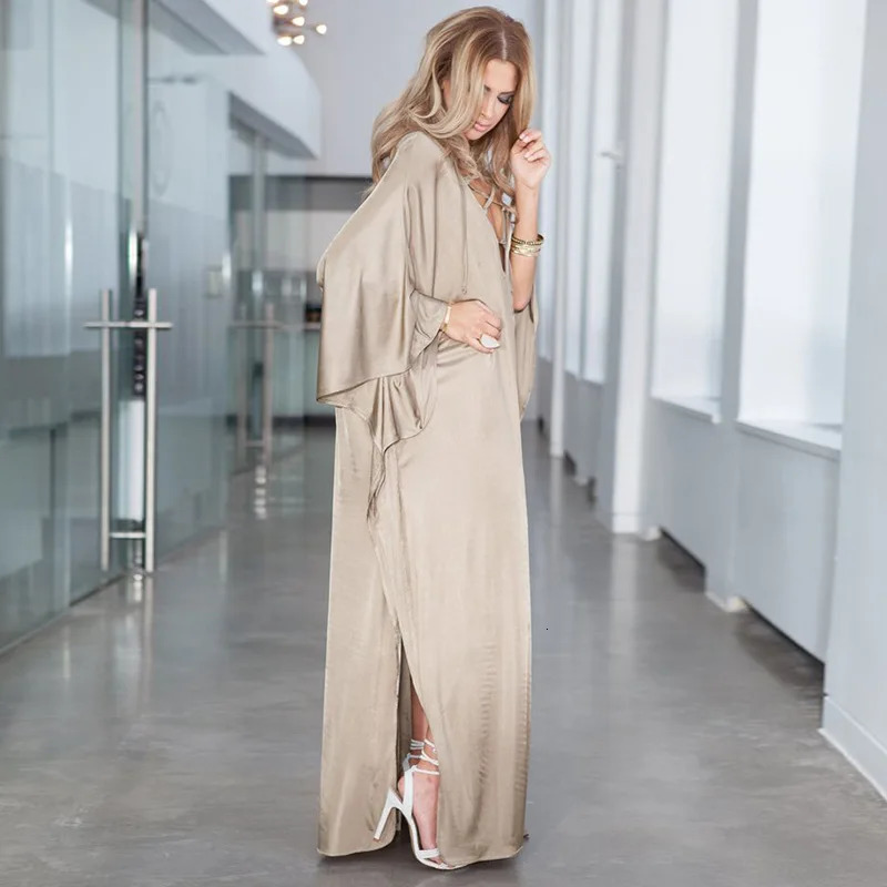 Womens Kaftan Light Long Sleeve Kaftan Beach Dress 250324Z