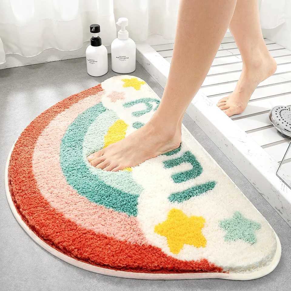 VIKAMAFloral-Patterned Imitation Cashmere Carpet Quick-Drying Anti-Slip Water-Absorbing Bathroom Mat Home Decoration Item C251103