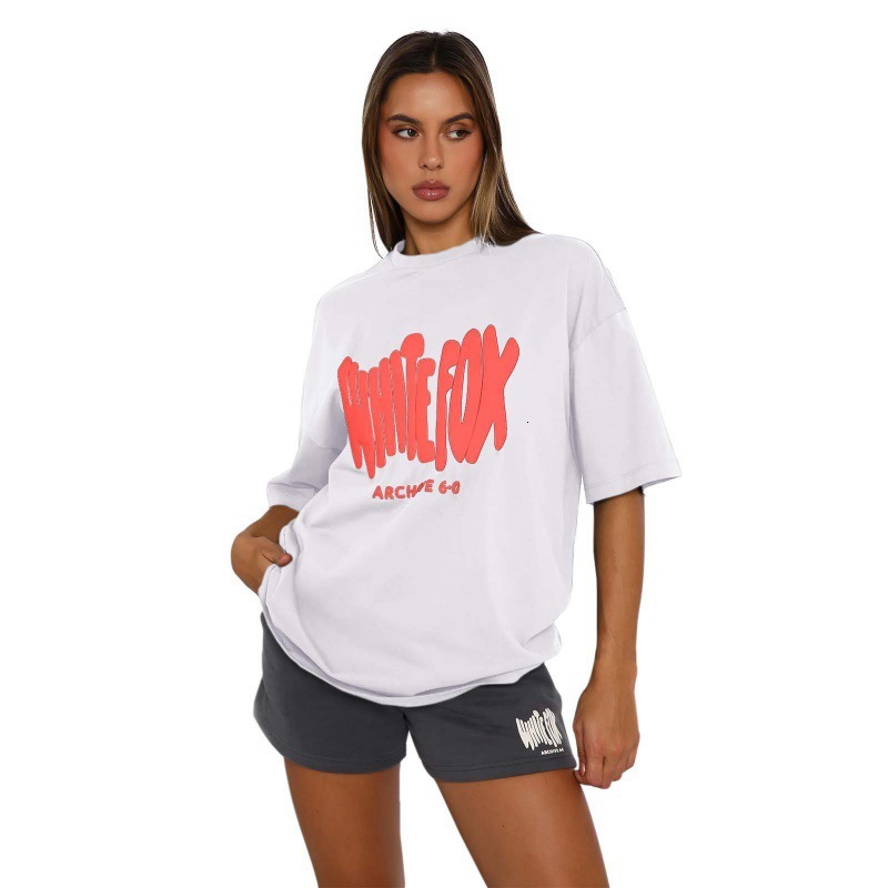 2025 Large Loose Printed Fashion Women's Round Neck Casual T-shirt Top