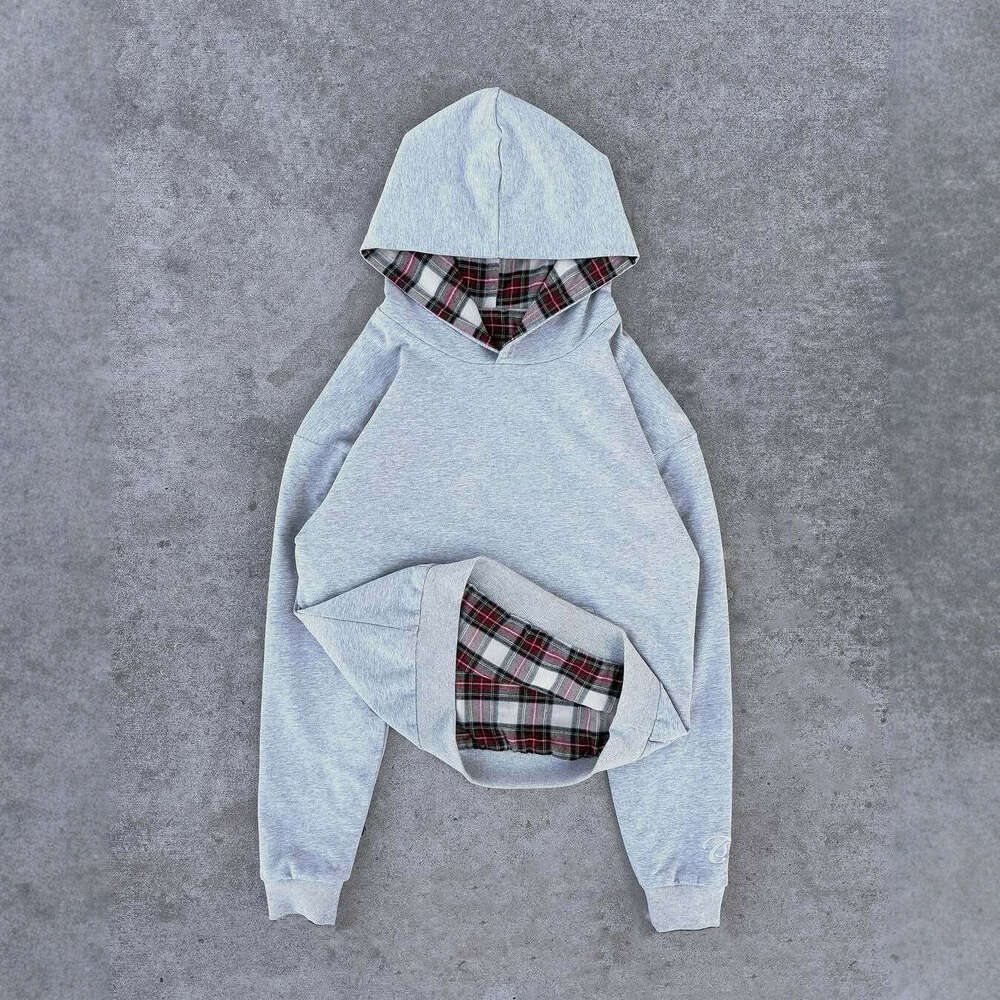 2025 European and American Cross-Border Waffle Plaid Reversible Street Hip-Hop Sweatshirt Wholesale