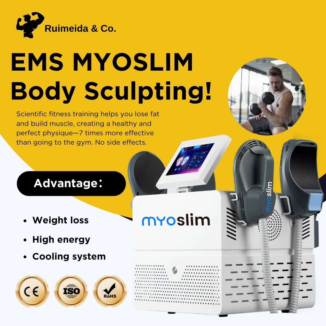 EMS Body Muscle Stimulator Machine MYOSLIM 6500W High Energy Fat Burning and Muscle Building Device For Home Use Weight Loss and Abdominal Sculpting T