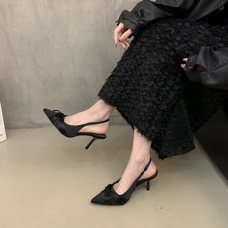 2025 New Free shipping deisgner for womens dress shoes khaki black pink Summer new French bow sandals and high heels