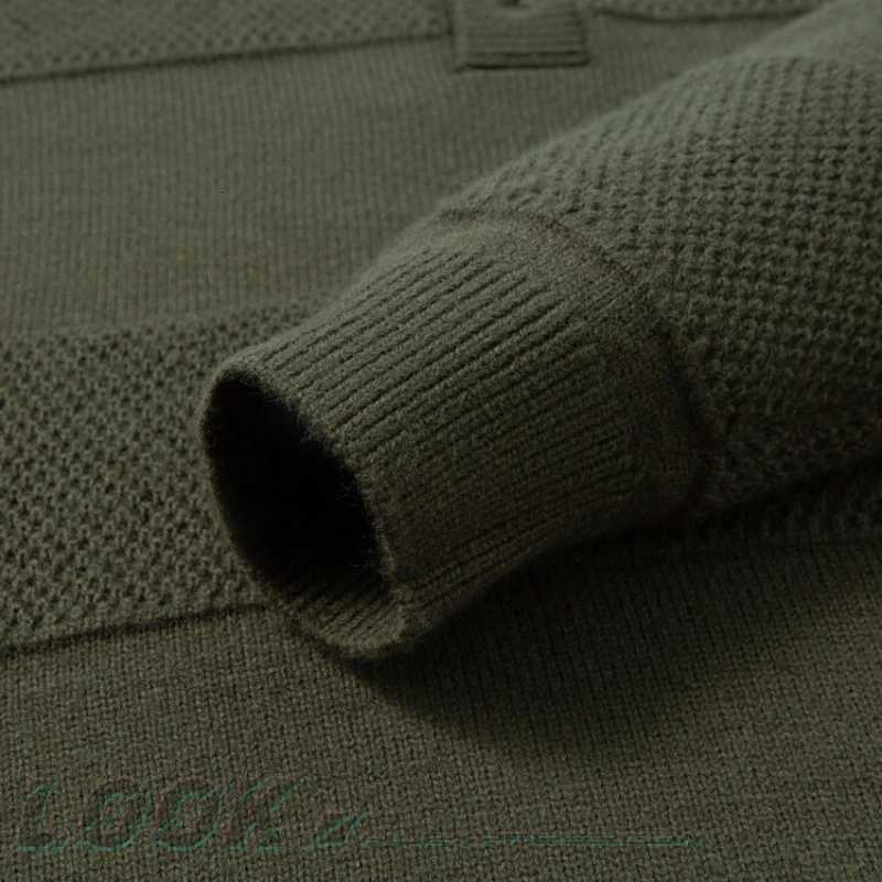 Mens Warm Pullover Solid Color Retro Striped Sweater Daily Commuting Knitted Sweater Loose O-neck Top for Autumn and WinterT251103