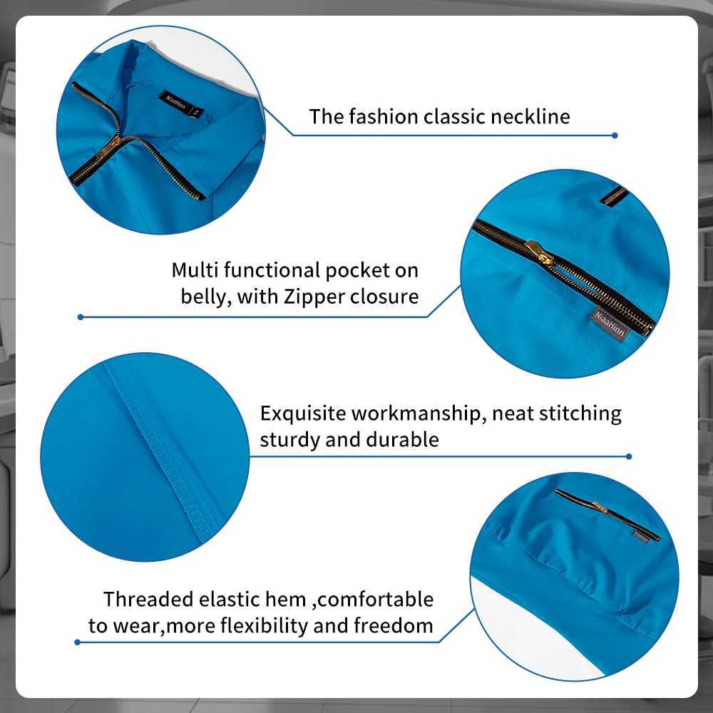 Stretchable Nurse Uniform Anti Wrinkle Long Sleeve Tops Jogger Pants Set Hospital Doctor Work Clothes Medical Workwear J251103