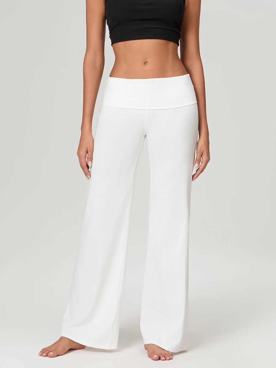 Solid wide leg sports pants suitable for women foldable on low flames yoga lounge pants suitable for teenage girls backs to school uniformsXJ250403