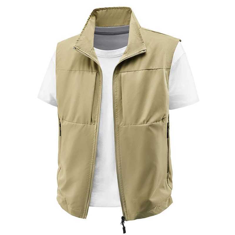 Men Outdoor Leisure Breathable Sleeveless Vest Men Solid Fishing Photography Waistcoat Tactical Casual High-Quality Vests Male X250403