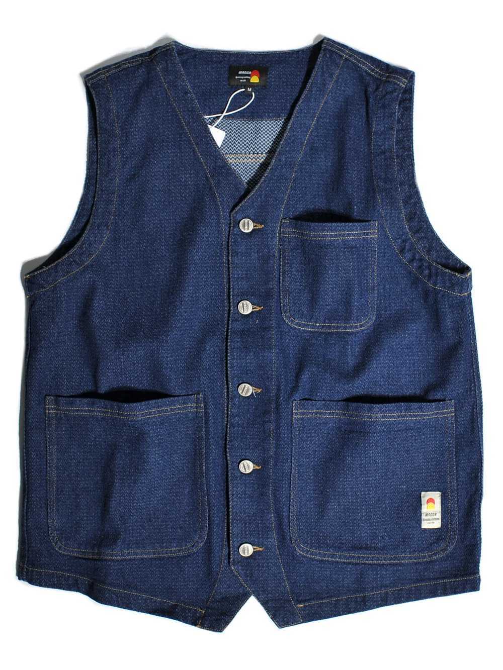 American Retro Amekaji HK Style Gentleman Yuppie Handsome V-neck Denim Vest for Men Autumn Vintage 100% Cotton Pocket Workwear X250403