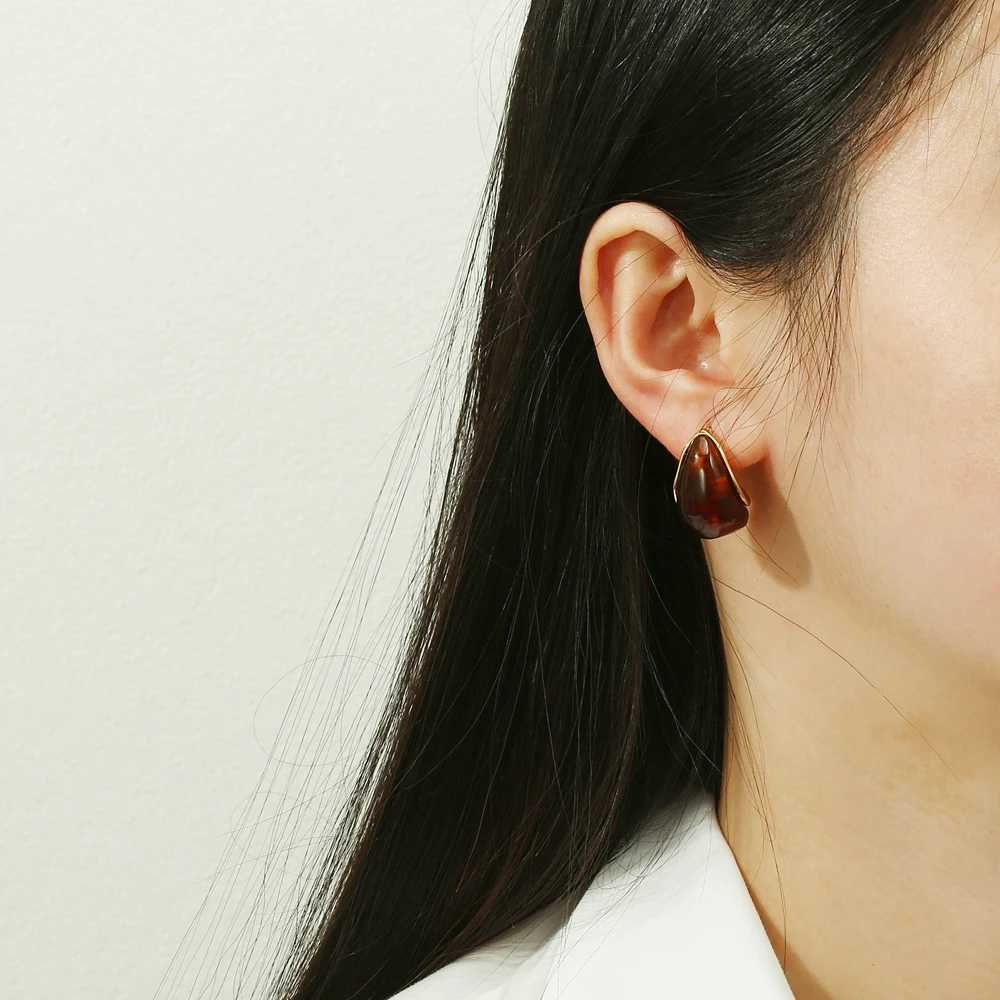 Badu Vintage Resin Water Drop Chunky Earrings Women Stainless Steel Fashion Jewelry Gifts C251103