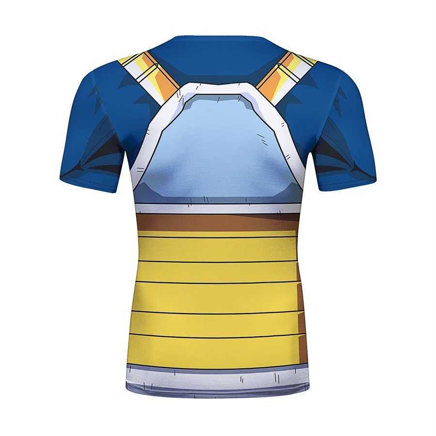 2025 3D printed plus size T-shirt mens compression role-playing Vegeta clothing sports fast drying breathable fitness outdoor running W250402