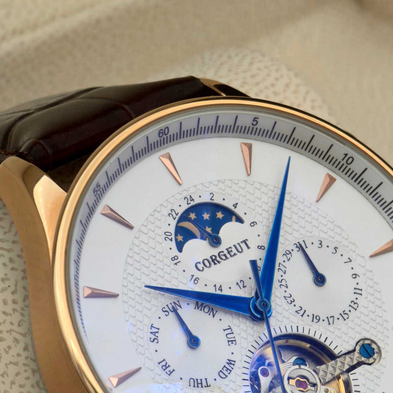 CORGEUT complications Mens Luxury Watch High Waterproof Automatic Mechanical Movement with Sapphire Glass reloj hombreW251104