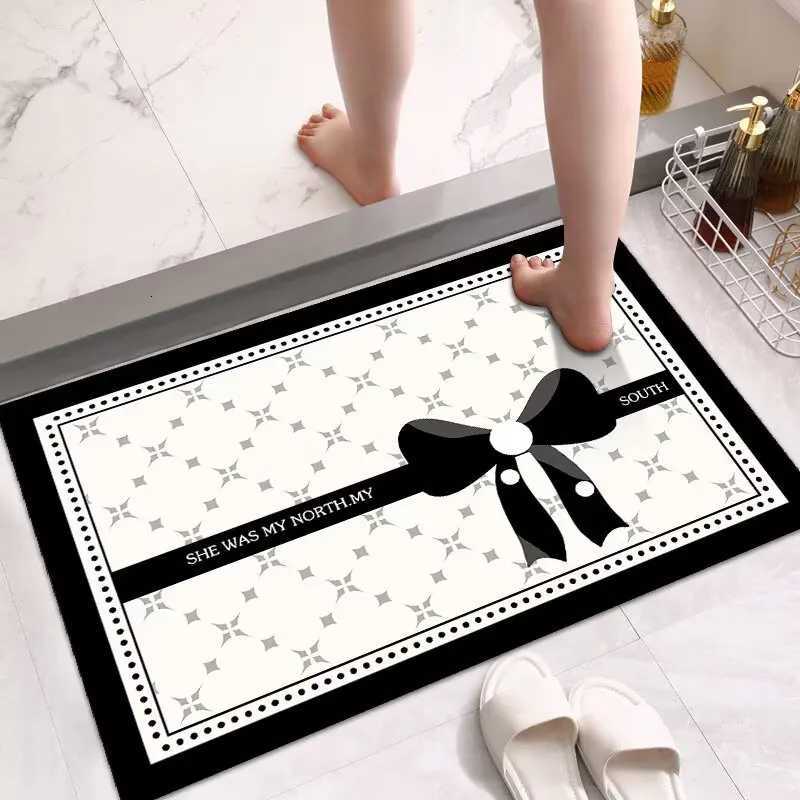 Thickened bathroom floor mat cream wind diatom mud absorbent mat toilet door floor mat toilet quick-drying non-slip carpet C251103