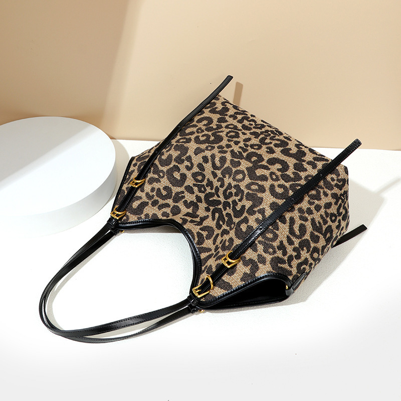 Leopard Shoulder Bag for Women er Handbag Purse Clutch Bucket Bag Trendy PU Leather Causal Travel Tote Bag 241122