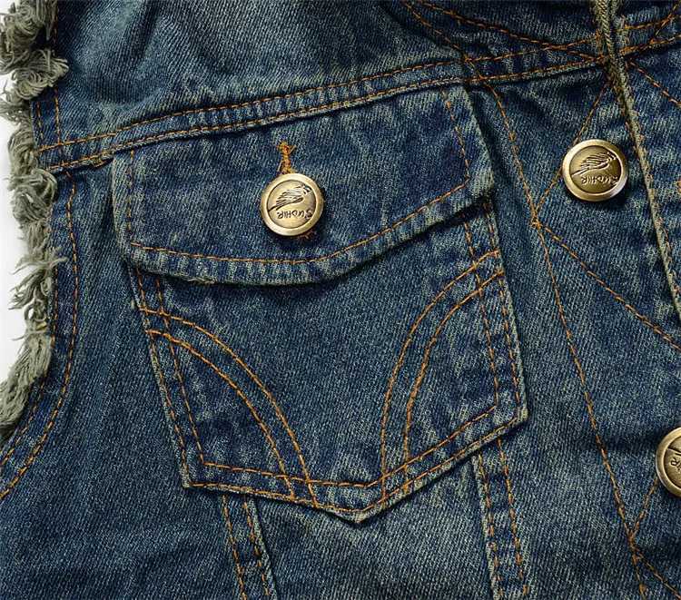 Summer Denim Vest Sleeveless Jackets Men Washing Cotton Casual Vest Male Fashion Holes Mens Motorcycle Waistcoat Chaleco Hombre X250403