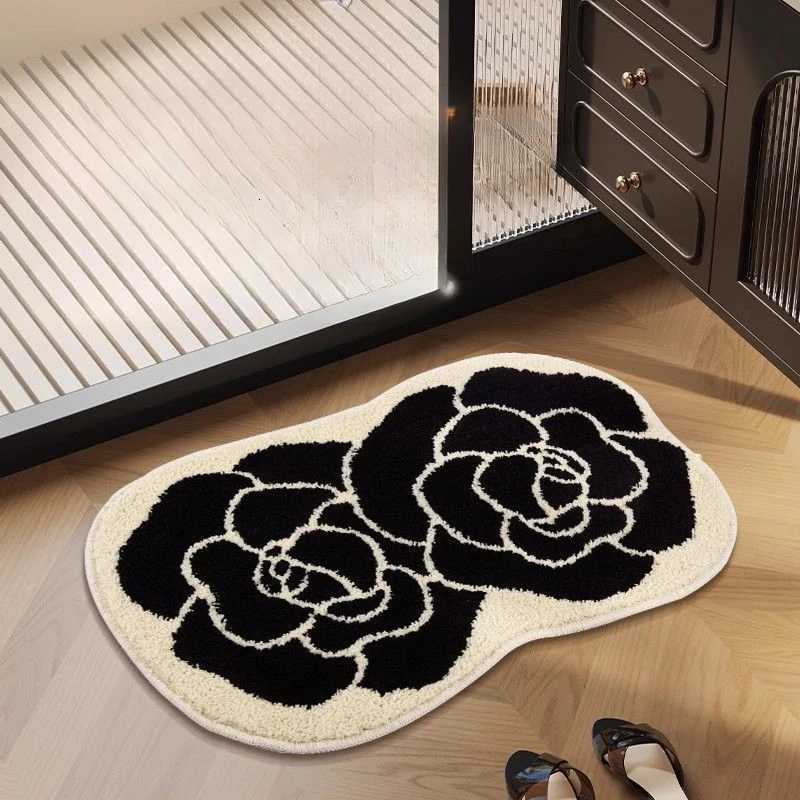 Imitation cashmere bathroom carpet bathroom toilet door absorbent foot pad cute cartoon dirt resistant floor mat for home use C251103