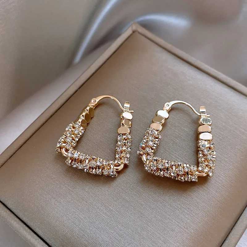 New Years Design Geometric Irregular Miniature Set Zircon Metal Earrings 2025 Womens Luxury Earrings Y250401