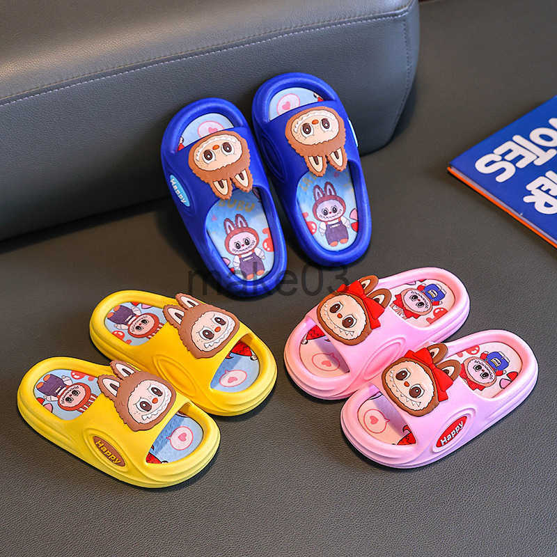 Labu childrens slippers summer boys and girls cartoon anti slip children home indoor bathroom overseas J250403