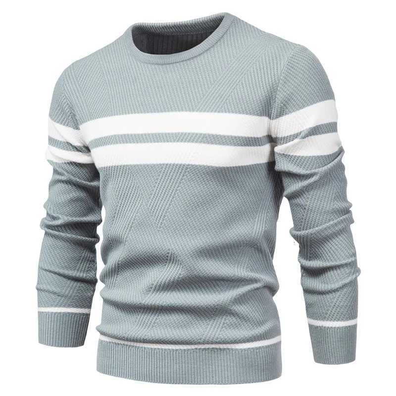 Mens Casual Autumn Winter Sweater Striped Color Block Crew Neck Long Sleeve Warm Slim Fit Fashion Knitted PulloverT251103