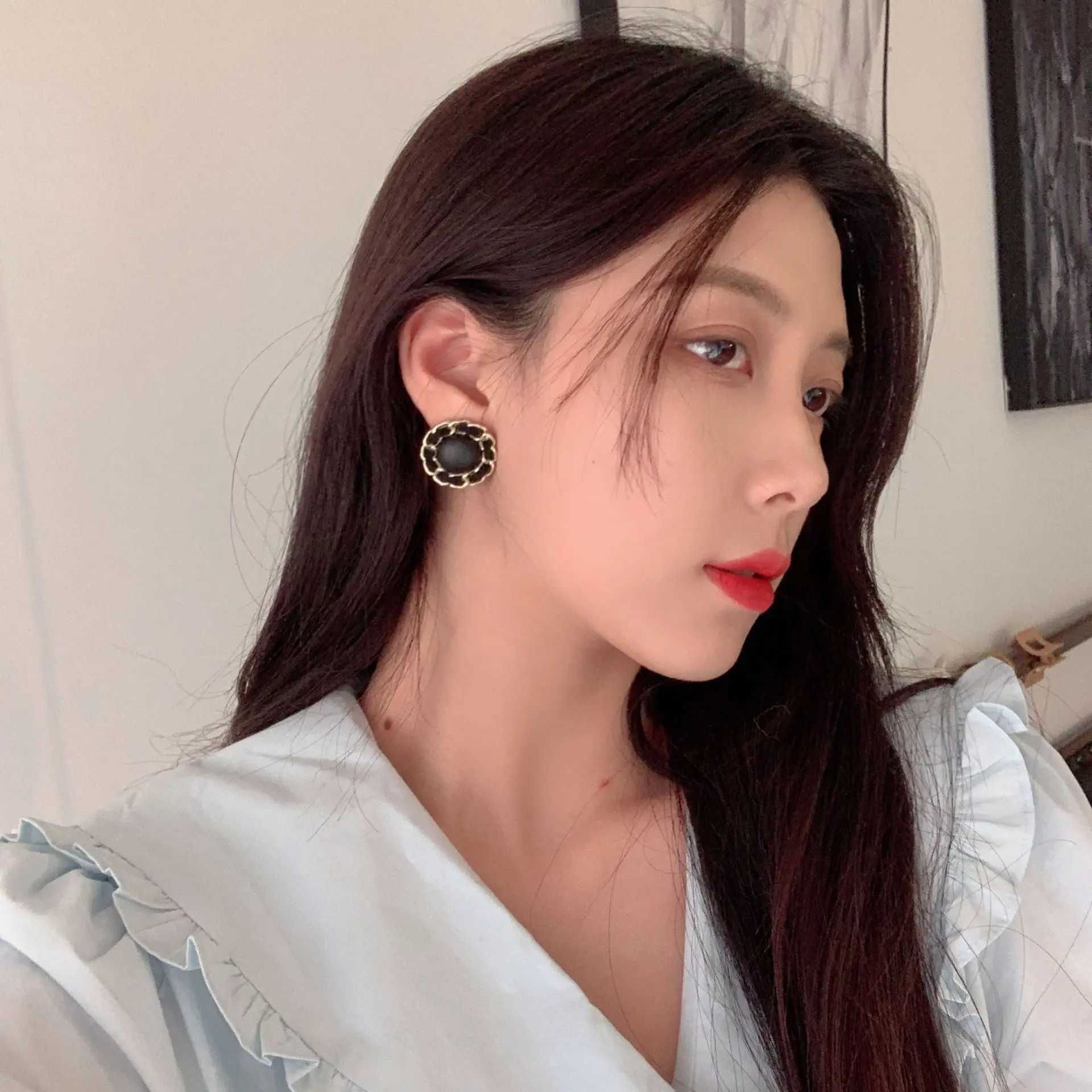 Luxury Pearl Earrings korean Vintage Chain Earrings Women jewelry C251103