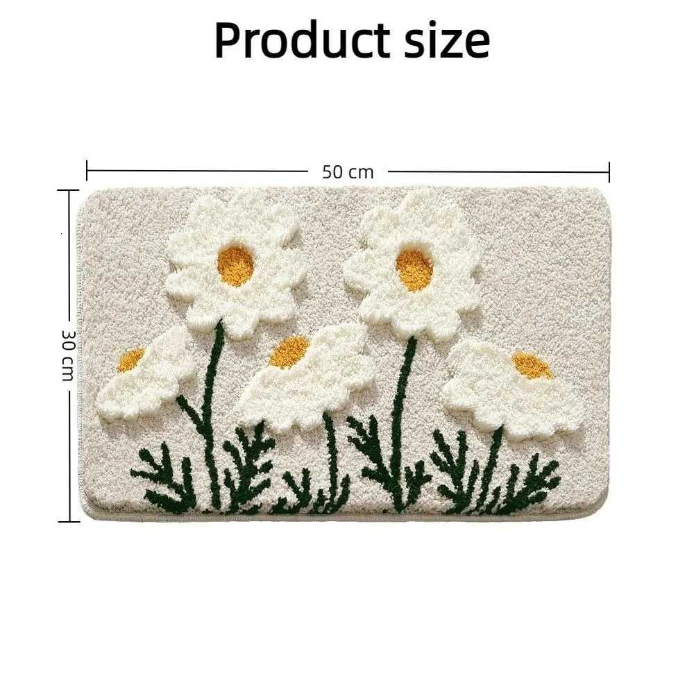 Small Fresh Floral Bathroom Floor Mat Non-Slip Soft Durable Absorbent Floor Mat 3050cm Carpet Bathroom Entrance C251103