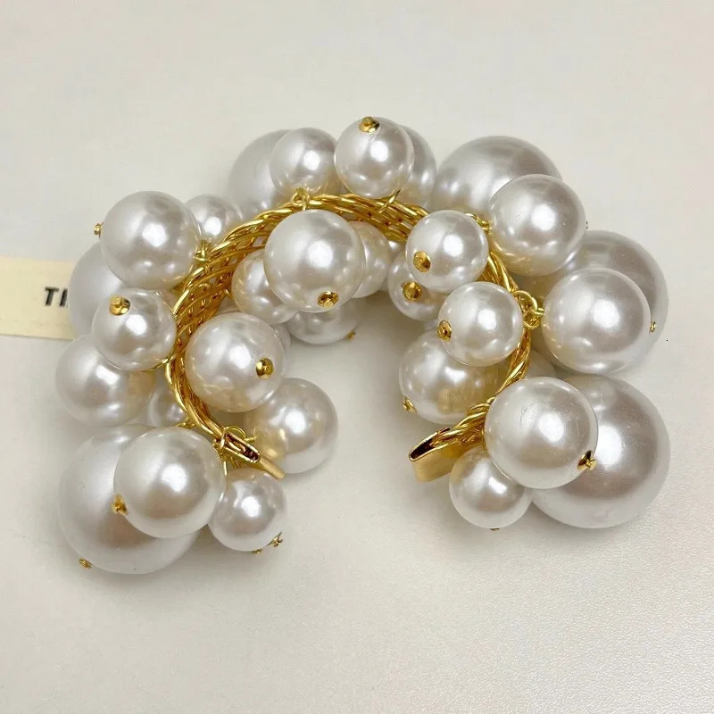 Draweye Hyperbole Pearls Cuff Bangles Jewelry Vintage Exquisite Irregular Bracelets for Women Fashion Elegant Pulseras Mujer 251131ww