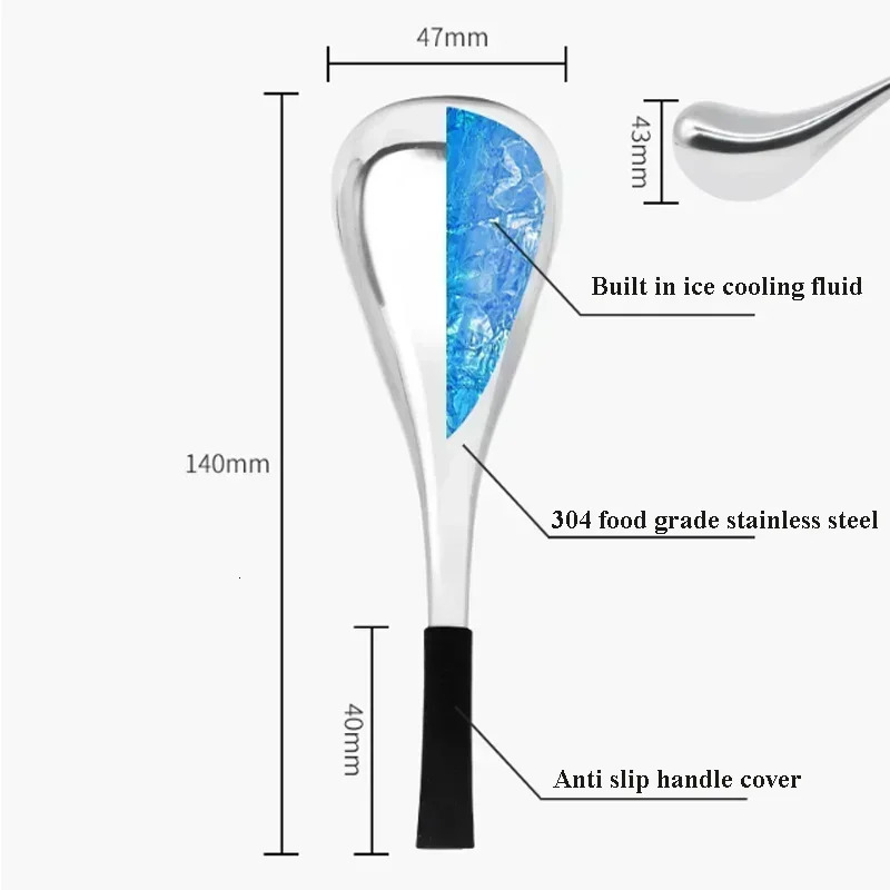 2PCS Ice Globes Spoon Massager Facial Skin Care Freeze Tool Stainless Steel Face Beauty Cryo Roller Cooling Massage Spa Ball 251030