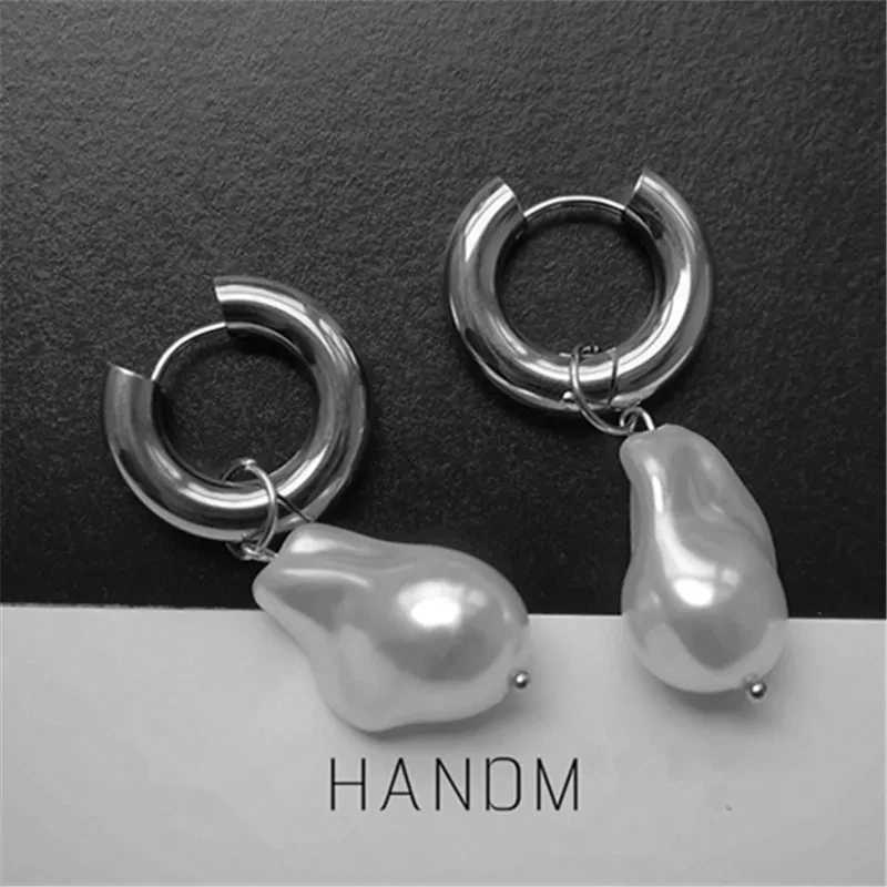 Retro Baroque Pearl Pendant Earrings for Women 2023 New Luxury Party Jewelry Earrings Y250401