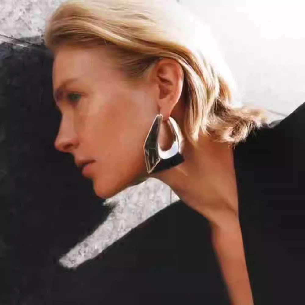 Exaggerated Metal Irregular Geometric Large Earrings for Women Europe and America Personality Party Vintage Jewelry Gifts Y250401