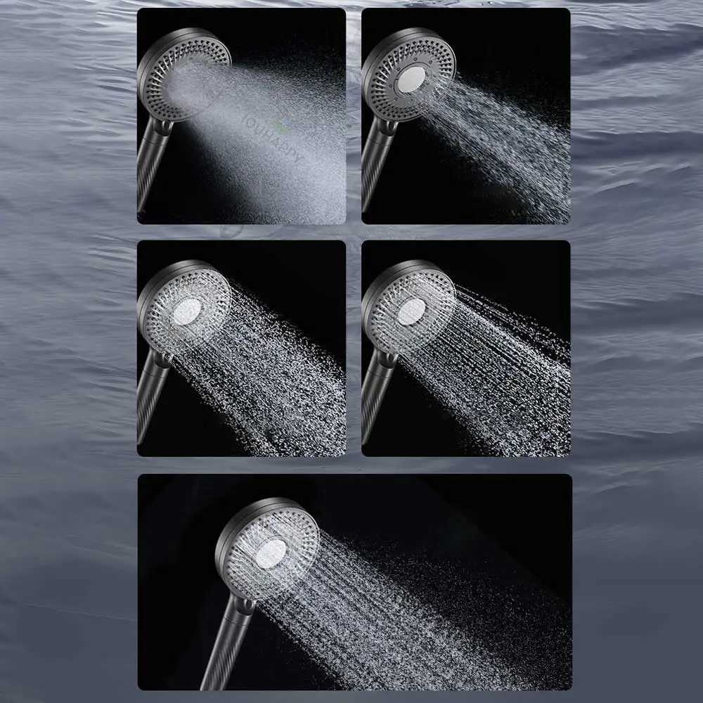5 Spray Modes Shower High Pressure Large Water Outlet Shower with 1 Filter Rainfall Shower He Bathro Accessories Y251103