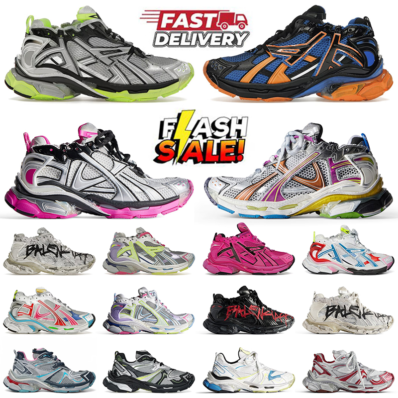 2025 Runners 7.0 7.5 Track Luxury Casual Shoes Brand Pink Black White Green Blue Mens Womens Deconstruction Transmit Sense hiking Runner 7 Tracks Sneakers Chaussures